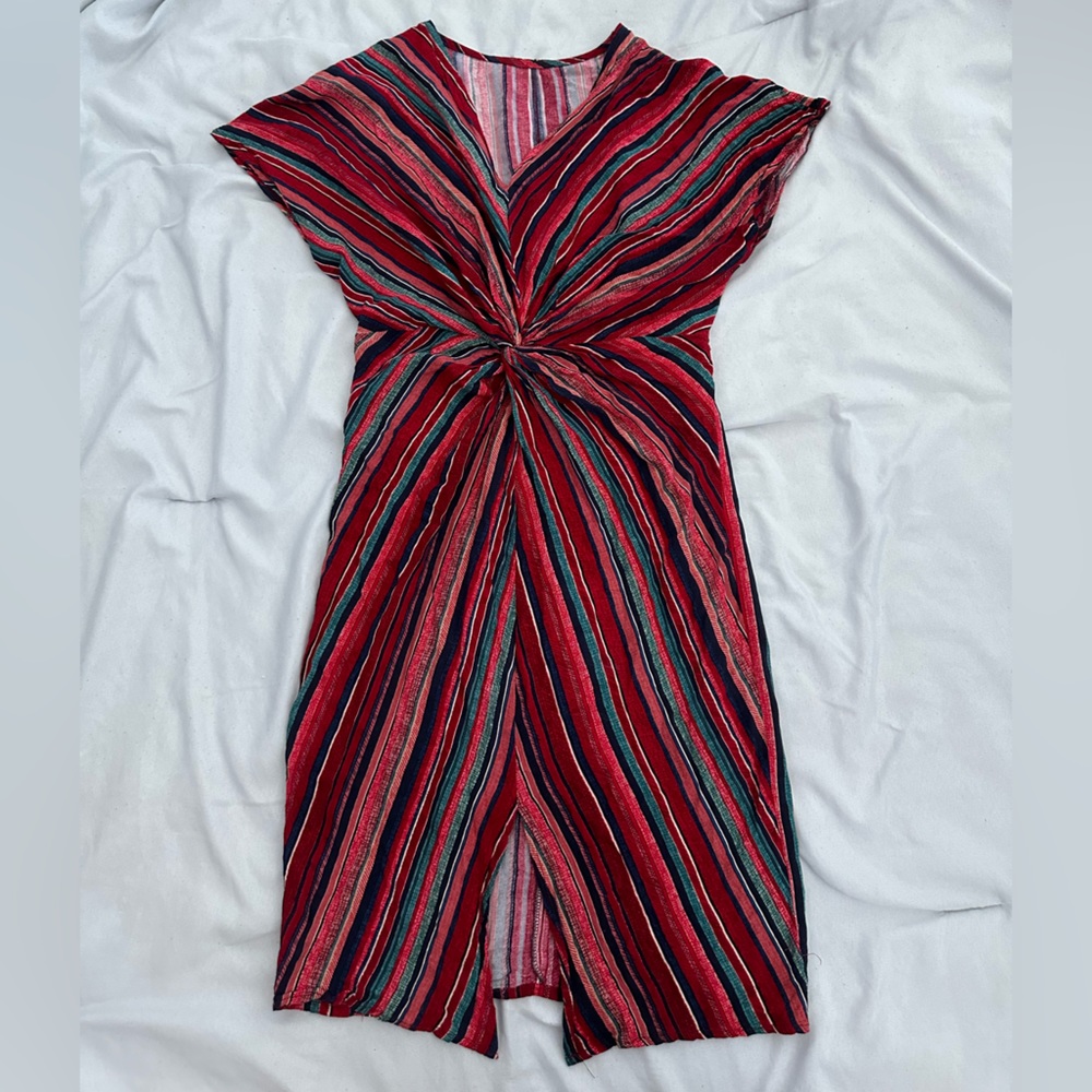 Multicolored ruched dress